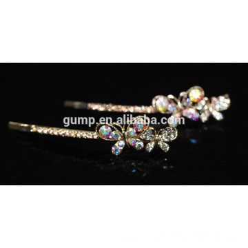 Butterfly Shape Shiny AB Rhinestone Barrette Bobby pin